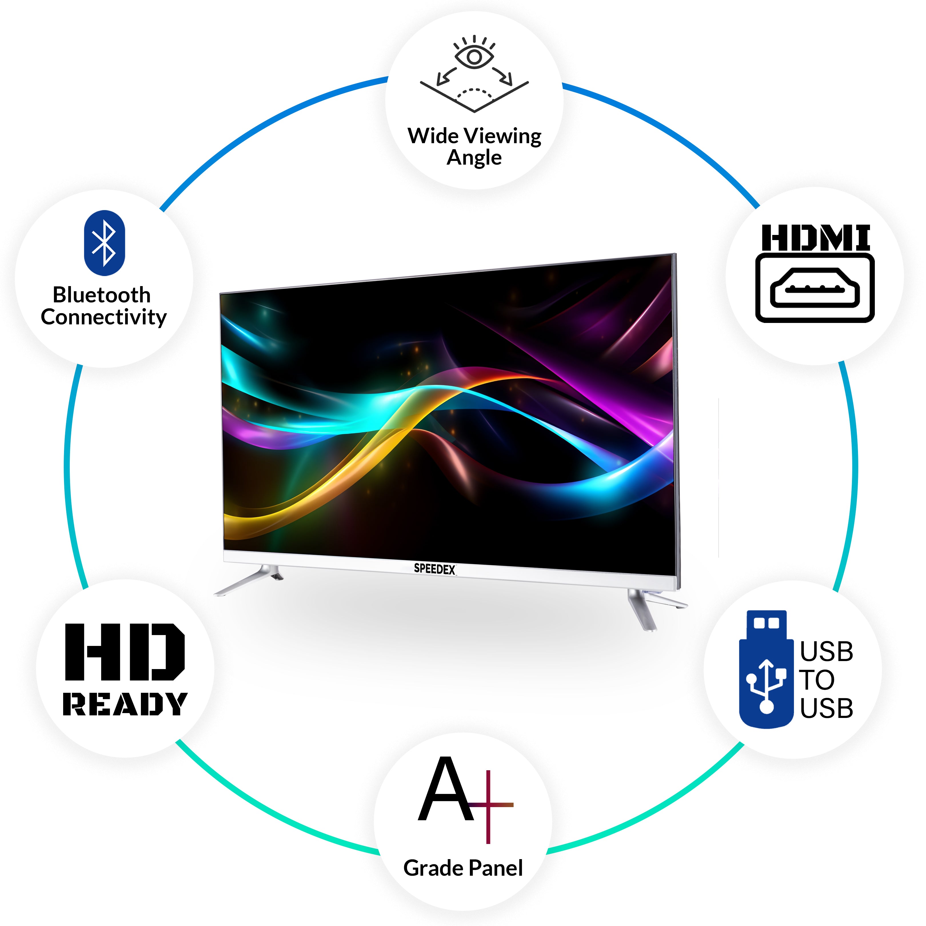 Speedex Gseries Silver 80 cm (32 inch) LED TV - HD Ready with Ultra Slim Frame and A Plus Grade Panel