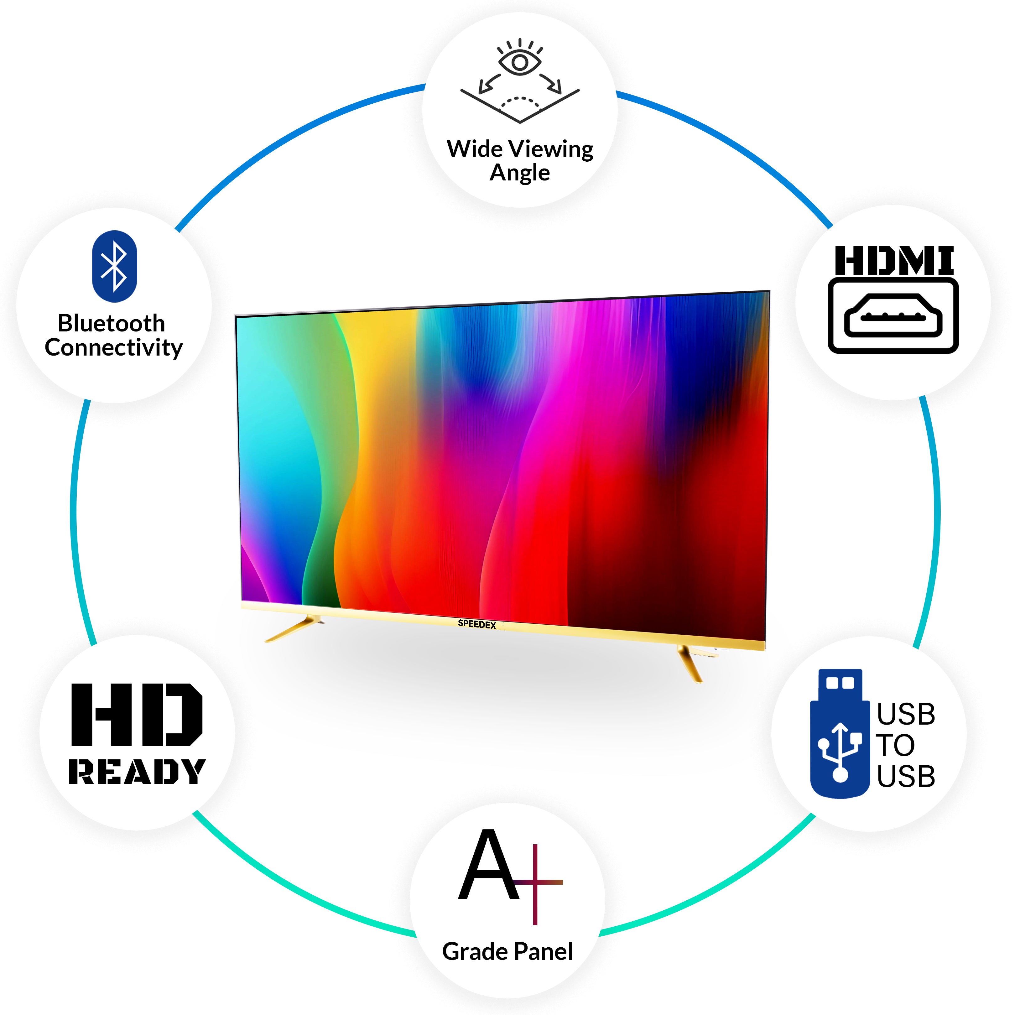 Speedex Gold 108 cm (43 inch) Smart Andriod LED TV - Full HD with Voice Remote